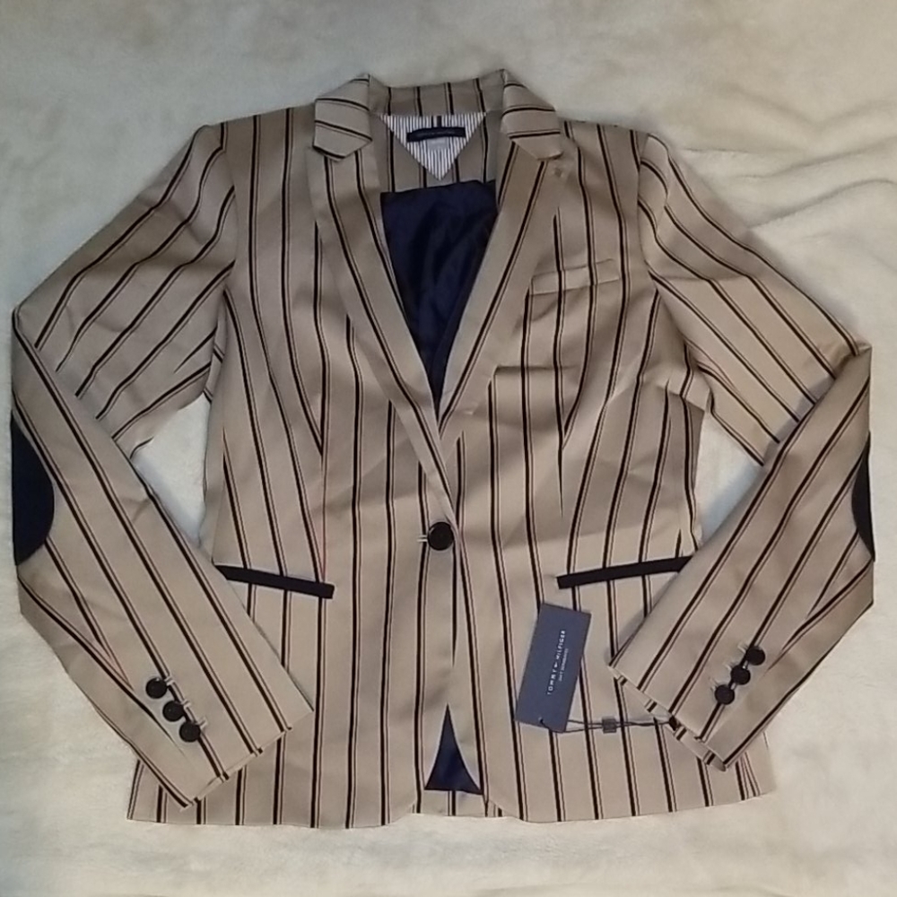 🆕️ Coffee Tan Pinstripe Tommy Hilfiger Blazer